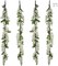 2PC Floral Home 60" Luxurious White Silk Wisteria Garland - 12 Lush Hanging Flowers - Wedding Aesthetics - Home & Office Embellishments - Floral Accent Piece - Centerpiece Table Decorations Garland